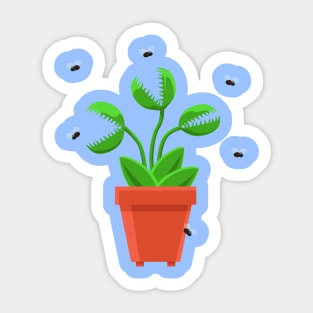 halloween blue venus fly trap Sticker